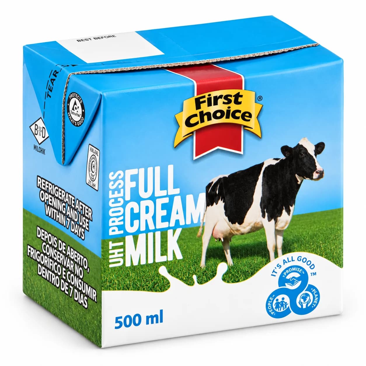 Lait entier UHT First Choice 500ml, épicerie comorienne en ligne